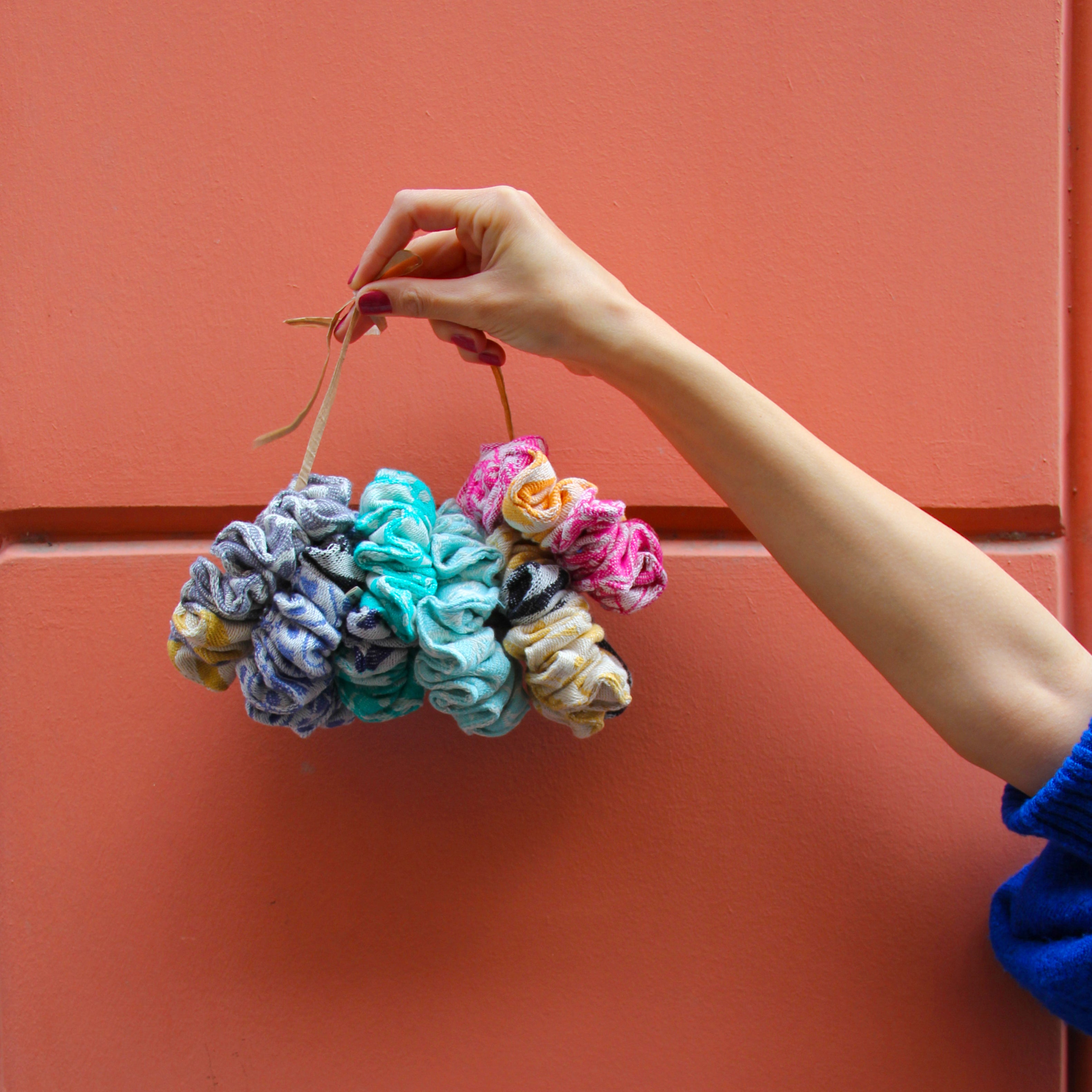 Teal 'Adinkra' Scrunchie Toka