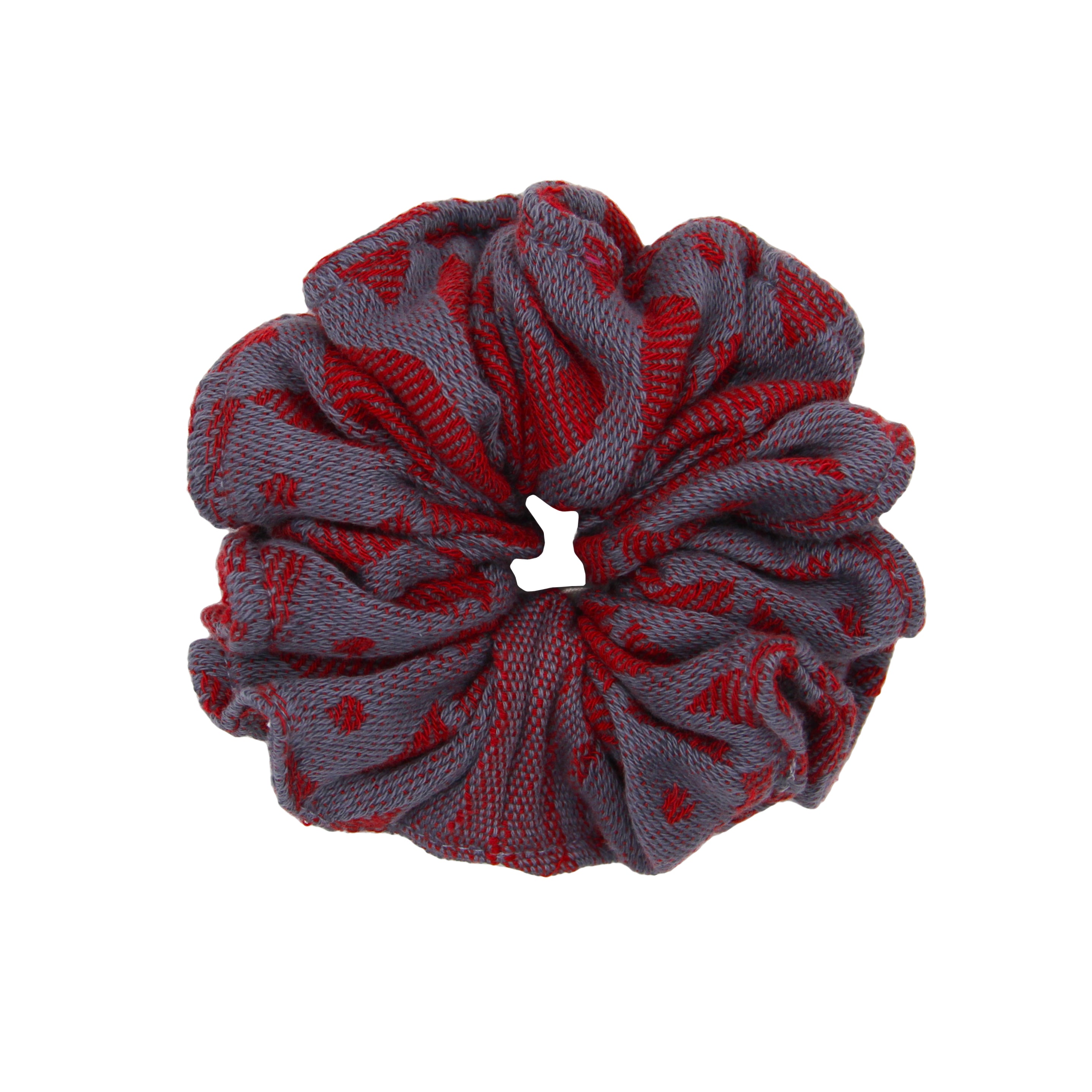 Kırmızı Antrasit 'Adinkra' Scrunchie Toka