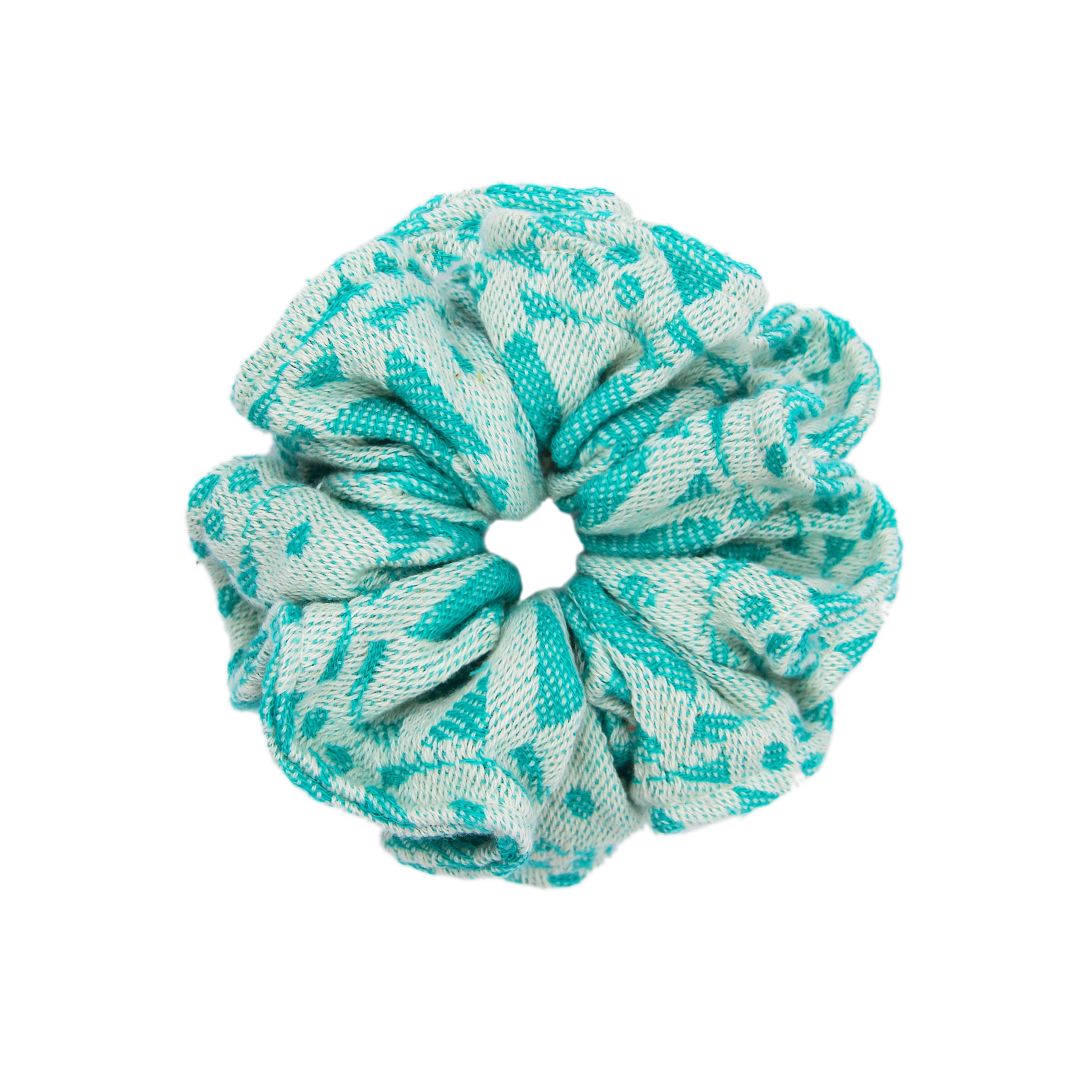 Teal 'Adinkra' Scrunchie Toka